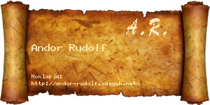 Andor Rudolf névjegykártya